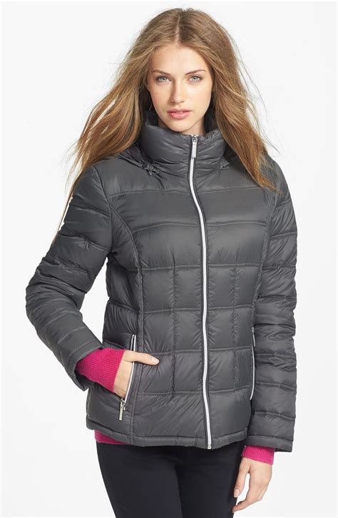 michael kors packable hood grey|michael kors packable jacket.